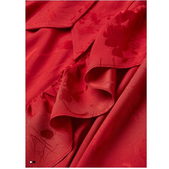 NWT H&M+ Ruffle trimmed red wrap dress sz: S - Picture 8 of 10